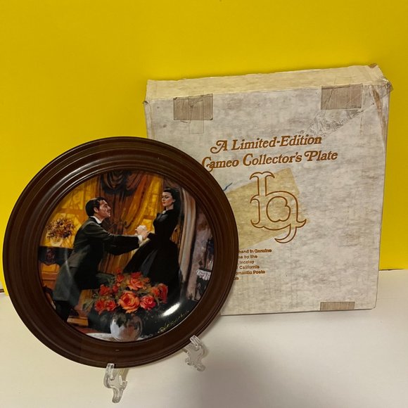 "GONE WITH THE WIND "The Proposal" COLLECTORS PLATE FRAMED 1988"--PREOWNED - Picture 3 of 4